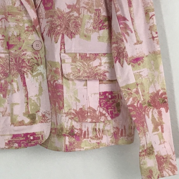 Caribbean Joe Women's Blazer Jacket Pink Palm XL - Picture 5 of 8